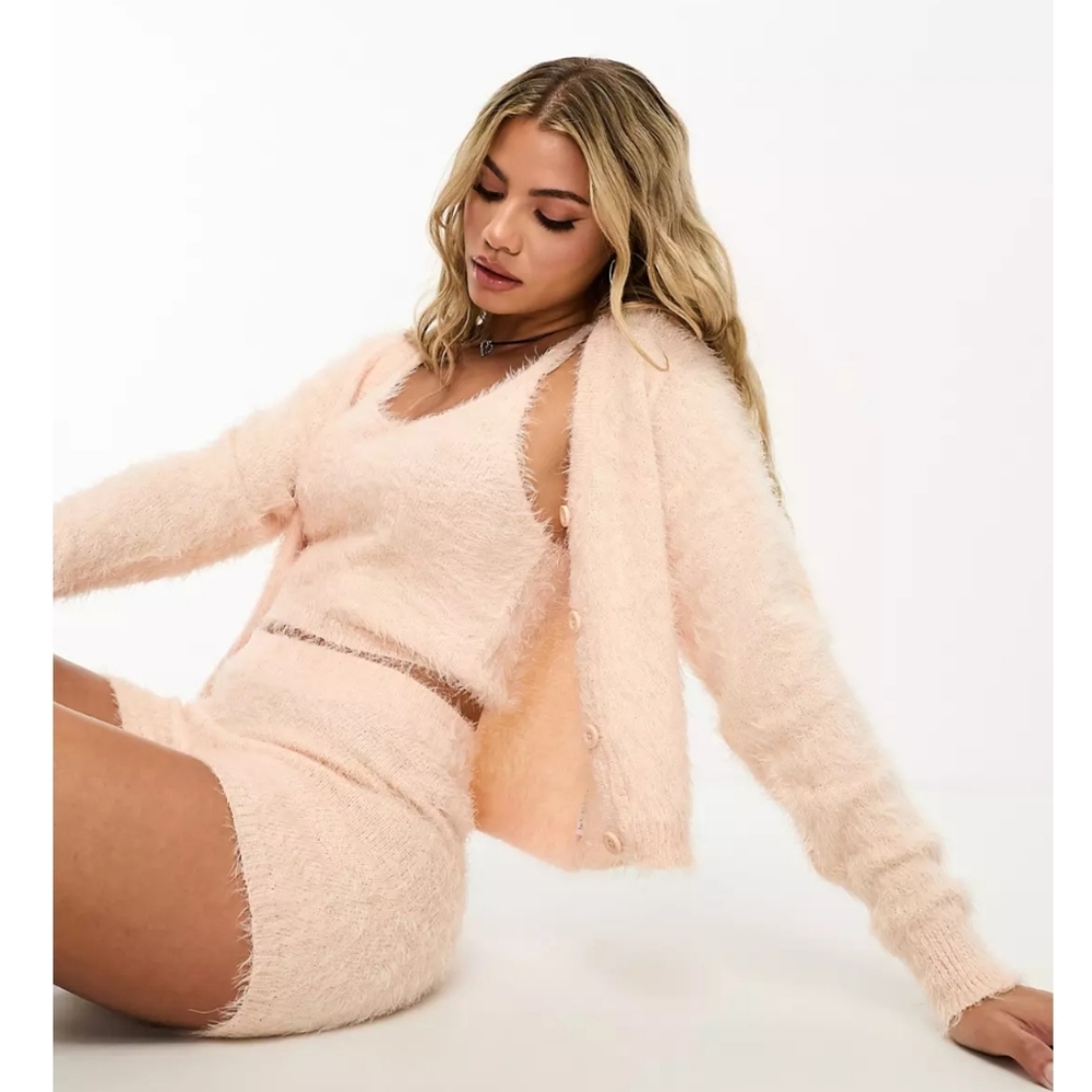 Women's Fuzzy Cardigan Set
